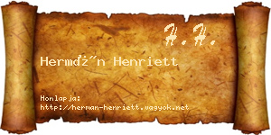 Hermán Henriett névjegykártya